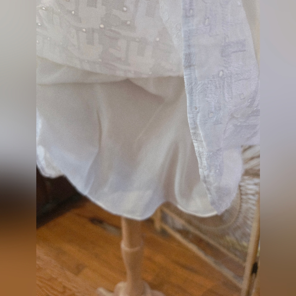 **Hold**Thakoon Button Down Shirt Dress Eyelet Flare Size 4 - Picture 6 of 10